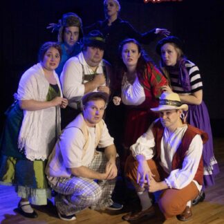 The 2021 Cast of Great Hall Theatrical's production of Stephen Gashler's A KRAMPUS KAROL at the Angelus Theatre